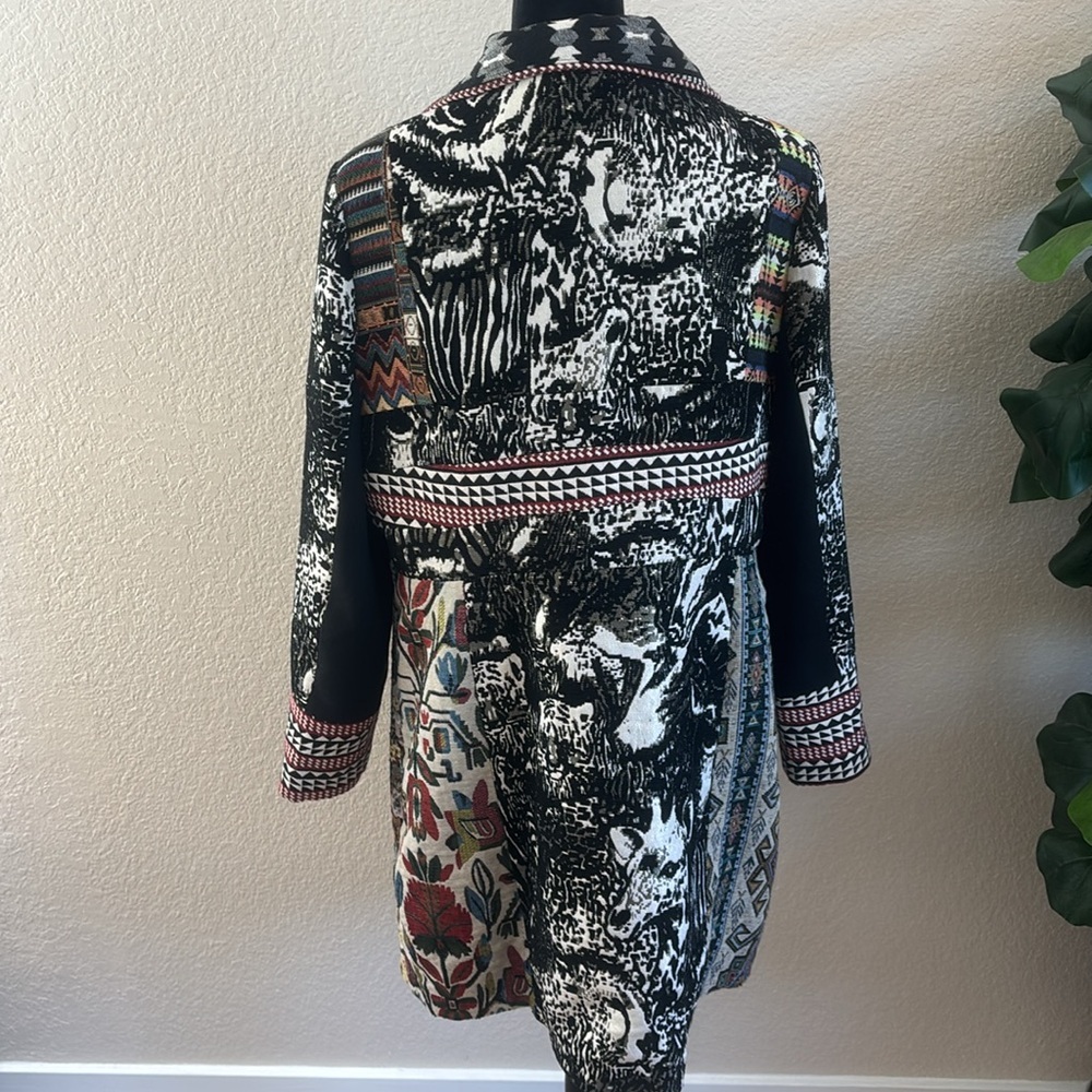 Dor Dor Couture Women's jacket coat Art Patchwork southwestern Size XL - Picture 7 of 10